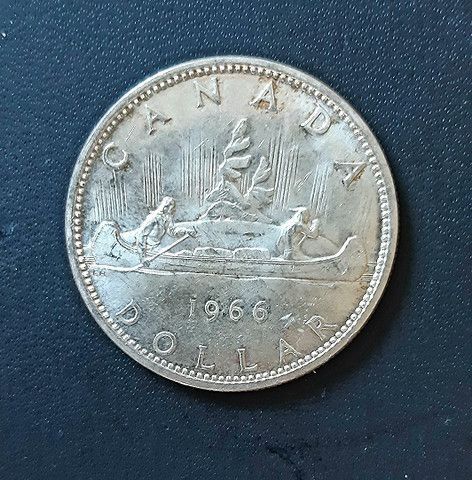 1966 Canada 1 Dollar. Elizabeth II. Sølvmynt