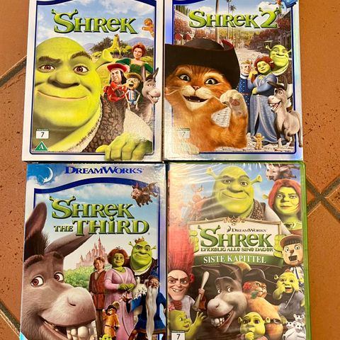 Shrek 1-4 dvd, ny/forseglet