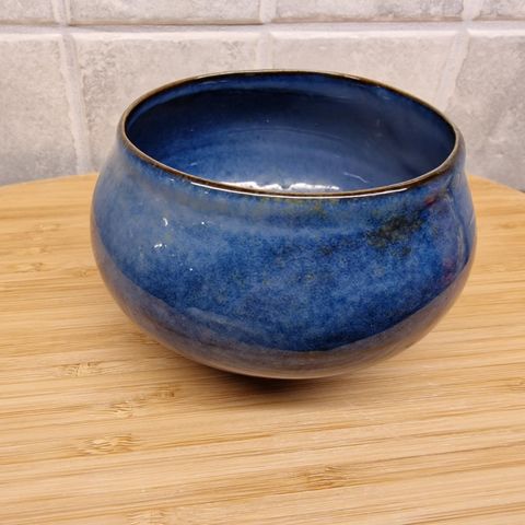 Søt liten blå keramikkskål, Asvo 02