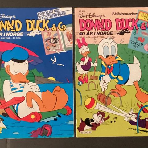 4 pent brukte DONALD DUCK - 1988, UKE-12-30-35-51-