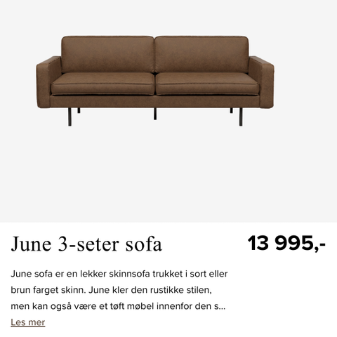 June sofa fra H&C