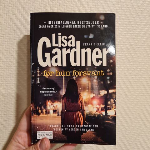 Før hun forsvant skrevet av Lisa Gardner. Boka er fra 2023.