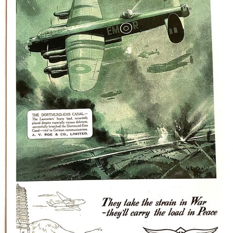 England Annonse for Lancaster Bomber 1943 - Vintage Ad Gallery 2004