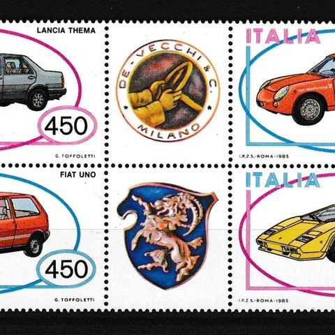 Italia 1985 - Bilindustrien - postfriskt sammentrykk   (IT5)