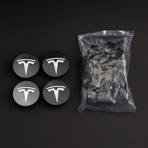 Tesla Model Y, 3, S og X sorte / grå senterkopper inkl mutterkopper m/avdrager