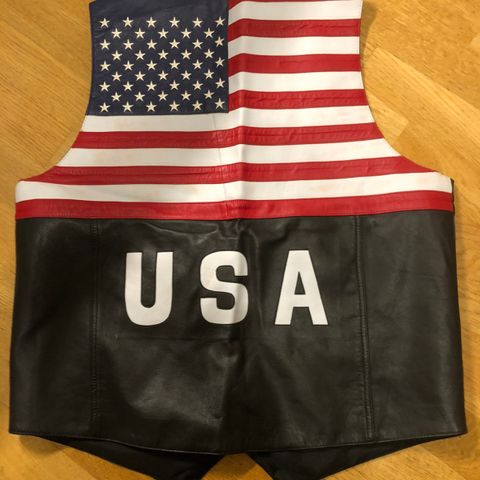 USA Skinn vest str xl tilsalgs.