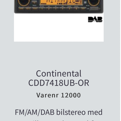 Porsche Continental DAB bilstereo