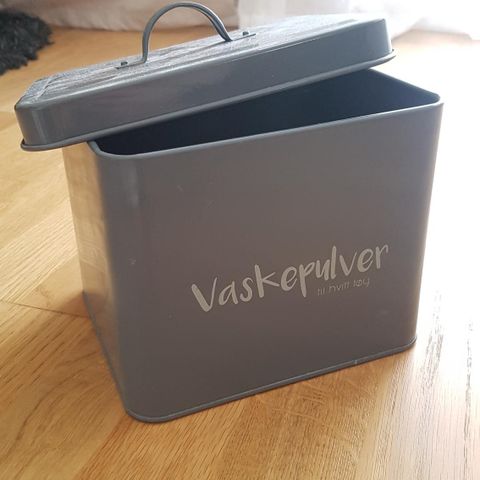 Oppbevaring til vaskepulver hvitt tøy