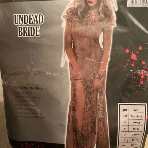 Undead bride kostyme M/L