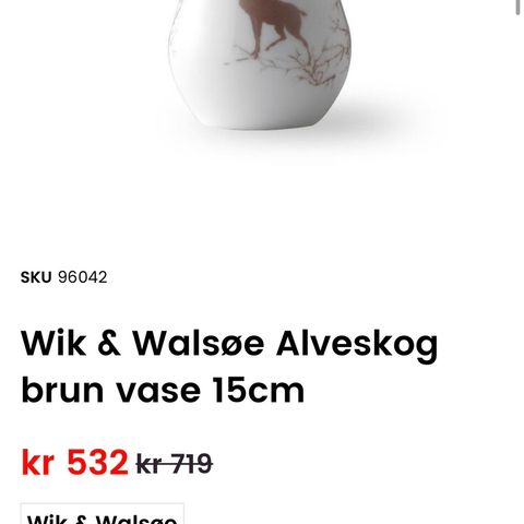 Helt ny Wik & Walsøe Alveskog vase 15 cm