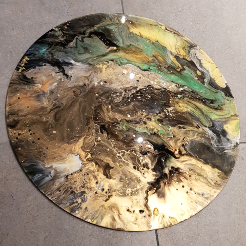 Original kunst - "Silent Mineral Storm" - Maleri på speil