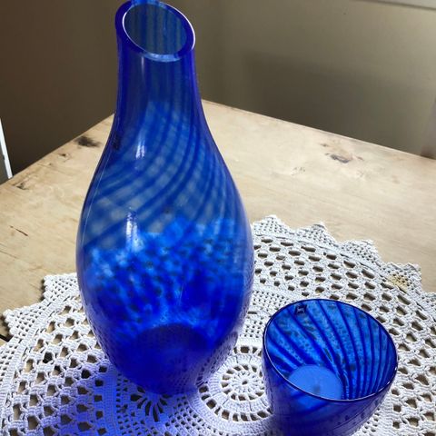 Vase og telysholder -Maud G.Bugge-Hadeland glassverk