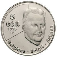 Belgia  - 5-Ecu - Sølv-minnemynt - FN 50 år - 1995.