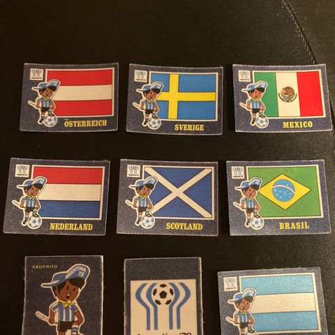 33 stk Panini Jeans klistremerker VM 1978 stickers ubrukte fotballkort
