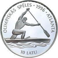 Latvia  - 10-Lats - Sølv-minnemynt - Atlanta-OL-96 - 1994.