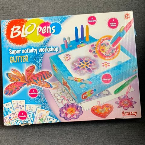 Blo pens med glitter