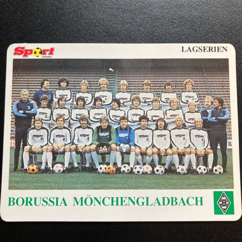 Borussia Möchengladbach Fotballkort Lagserien Sport i bilder 1979/80 selges!