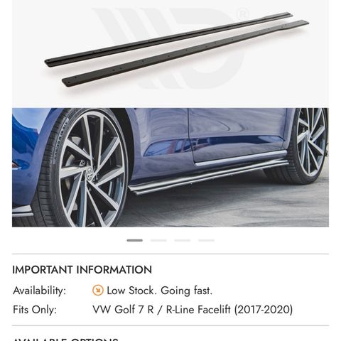 VW golf R MAXTON RACING SIDE SKIRTS