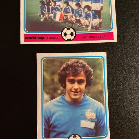 Rookie Michel Platini Frankrike Monty Gum fotballkort fra VM 1978 selges