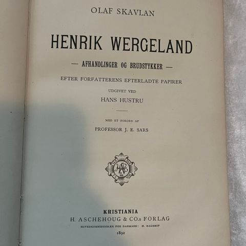 Henrik Wergeland av Olaf Skavlan