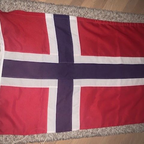 Flagg Balkong / Vegg el Båtflagg etc. -Norsk 100x70cm -Fort. som Nytt -Kvalitet