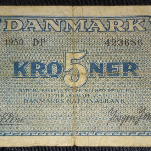 Danmark 5 kroner 1950 DP Riim & Jørgen Jensen NY PRIS