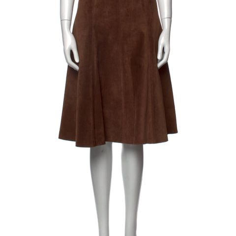 Vintage Hermès Paris suede leather skirt  semsket skinn skjørt 38