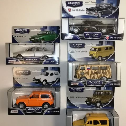 5x Autotime Collection "Russian Series" modellbiler. Skikkelig Sovjet-nostalgi!