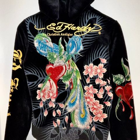 Unik Ed Hardy by Christian Audiger Hoodie| Str. S/M (dame)