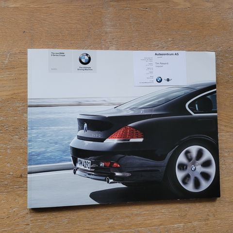 Brosjyre BMW 645Ci 2004 (utgave 2/2003)