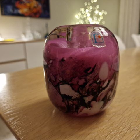 Nydelig vase/lysestake fra Randsfjord glass.