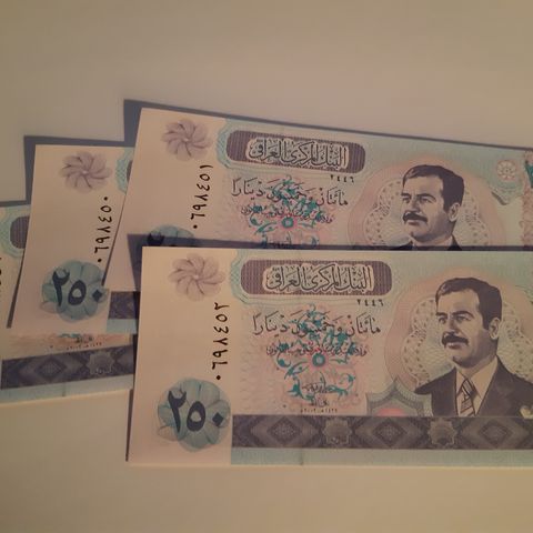 Irak - 250-Dinars - Usirkulert seddel m. Saddam Hussein...