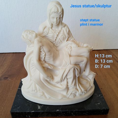 Pieta, Vintage Maria og Jesus skulptur, liten