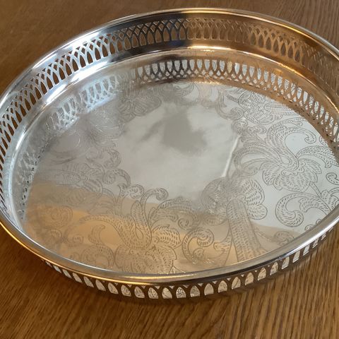 Sølvplett FAT Scandia Silver-plated versilbert Sweden Ø 24 cm kant3,5 cm312 gr