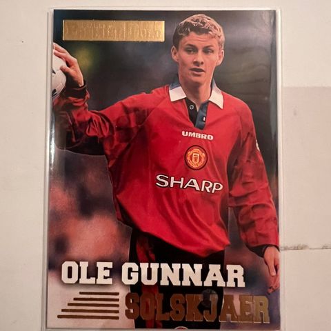 Ole Gunnar Solskjær premier gold 96-97 fotballkort