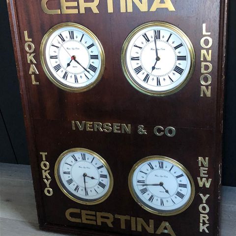 Gammel reklame for Certina ur fra Bergen