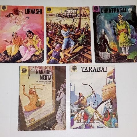 5 ELDRE AMAR CHITRA KATHA COMICS 1979.Eng.tekst.