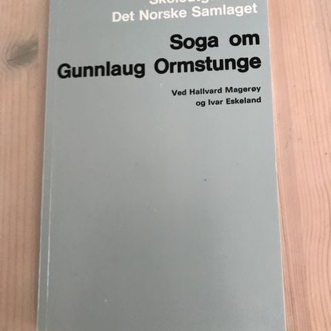 Bok: « Soga om Gunnlaug Ormstunga»