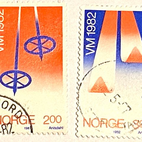 Norge 1982 VM på ski Oslo  NK 901 og NK 902. Stemplet