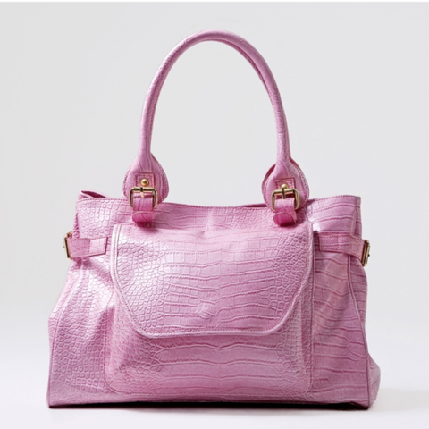 Croco bag/veske pink-rosa