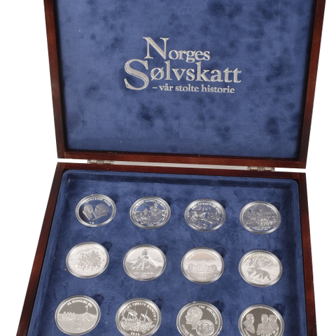 12 SØLVMEDALJER I 1 OZ RENT SØLV