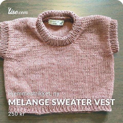 Melange sweater vest, ny, 3-6mnd