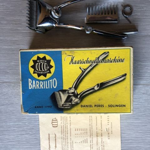 Barrilito hårklippemaskin, med tønnemerket, manuell, selges