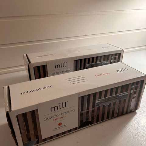 Mill terassevarmere 1500 watt med fjernkontroll