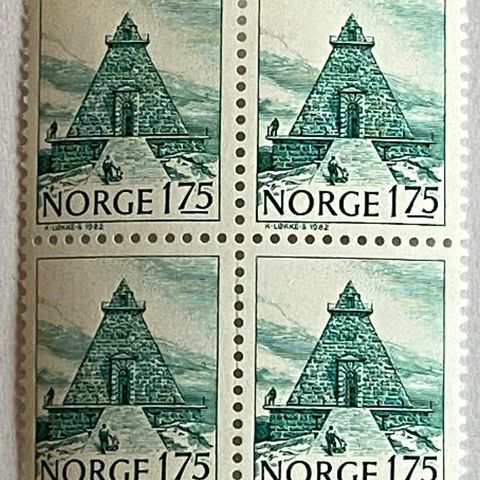 Norge 1982 NK 903 Sjømennenes minnehall Stavern  4-blokk Postfrisk