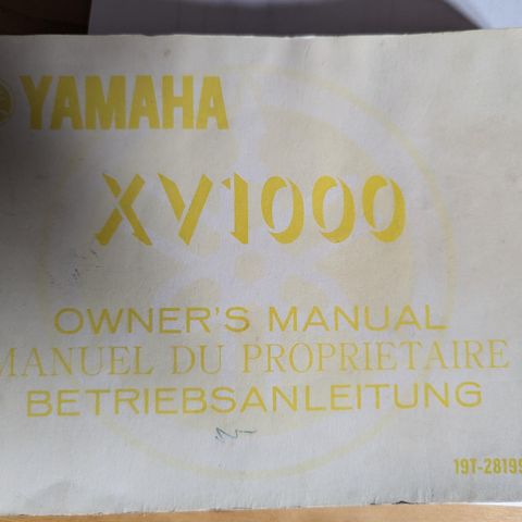 Yamaha xv1000 manual