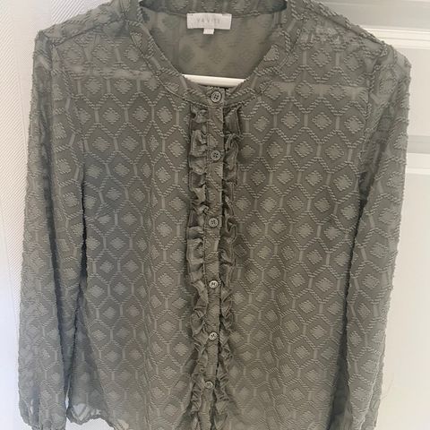 Nydelig oliven grønn bluse, small/36