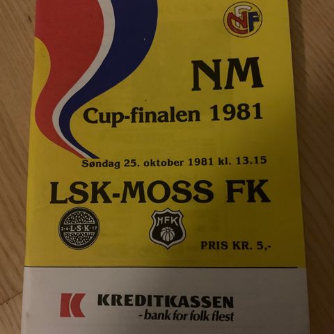 Kampprogram cupfinalen 1981 LSK vs Moss