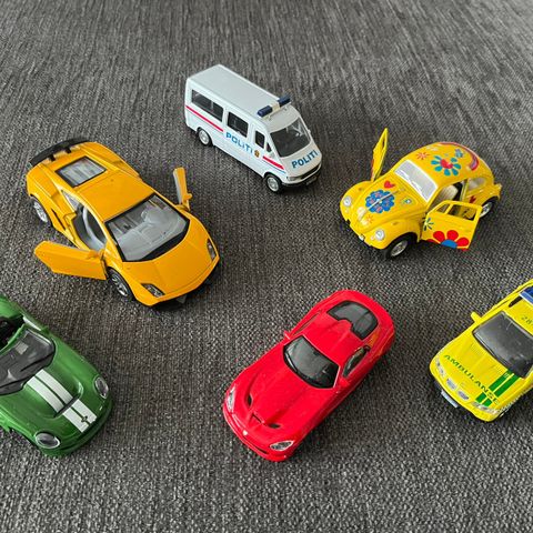 6 Metall lekebiler i utmerket stand