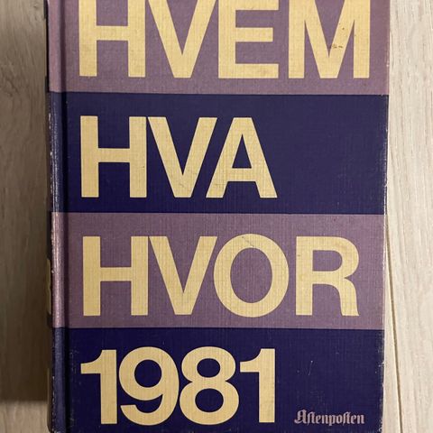 Bok. Hvem Hva Hvor 1981